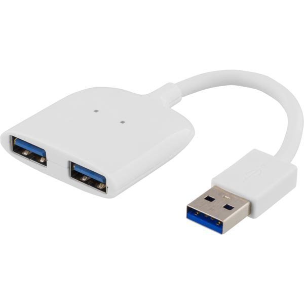 DELTACO PRIME USB 3.0 hubi 2xTyyppi A porttia valk