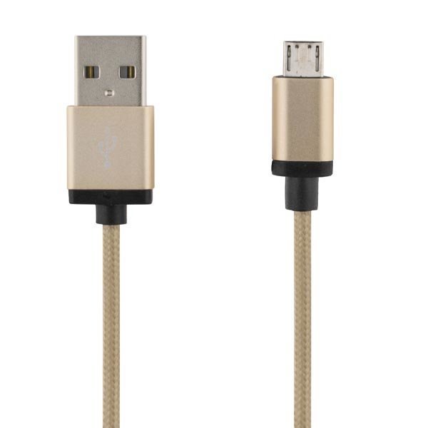 DELTACO PRIME USB-synk-/latauskaapeli USB Micro B 2m kullanvärinen