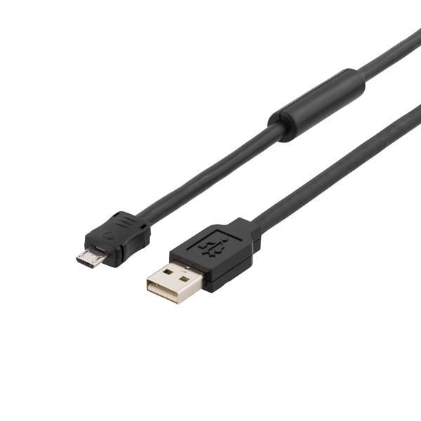 DELTACO PRIME aktiiv. USB 2.0 Tyyp A ur - Micro B ur 5-pin 3m musta