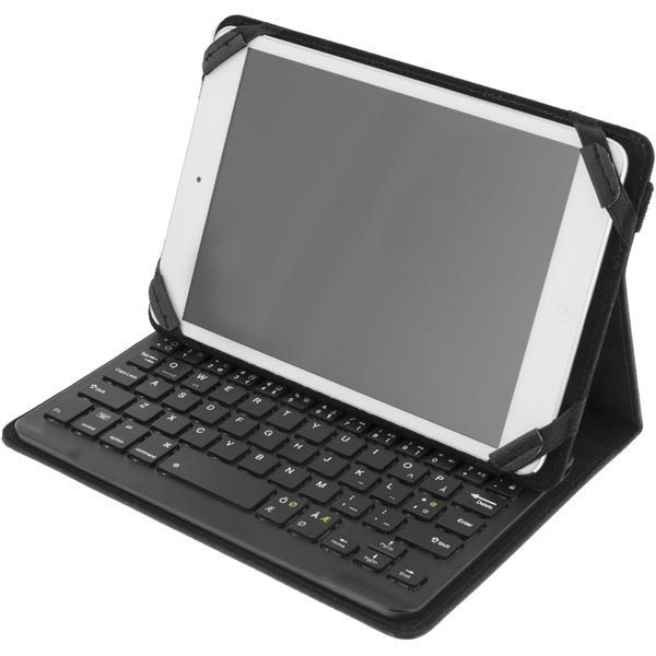 DELTACO Suojus ja Bluetooth näppäimistö 7 tableteille musta"