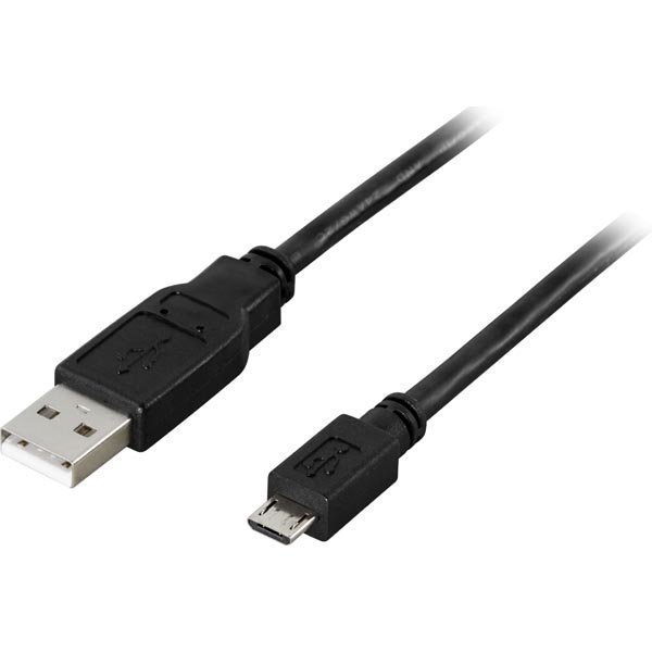 DELTACO USB 2.0 kaapeli A u - MicroB u 5-pin 0 25m Musta