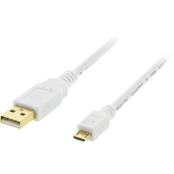 DELTACO USB 2.0 kaapeli Tyyppi A ur - Tyyp Micro B ur 5-pin 1m valk