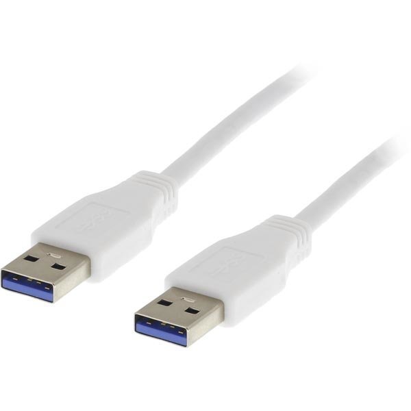 DELTACO USB 3.0 kaapeli A ur - A ur 0 5m valkoinen