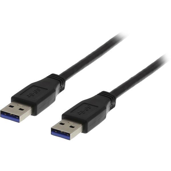 DELTACO USB 3.0 kaapeli A ur - A ur 1m musta