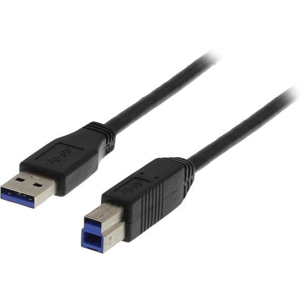 DELTACO USB 3.0 kaapeli A ur - B ur 1m musta