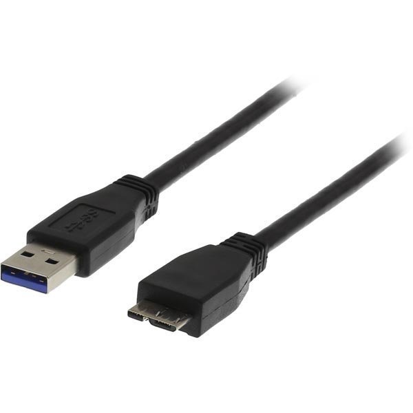DELTACO USB 3.0 kaapeli A ur - Micro B ur 3m musta