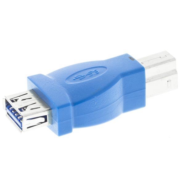 DELTACO USB 3.0 sovitin Tyyppi B ur - Tyyppi A na sininen