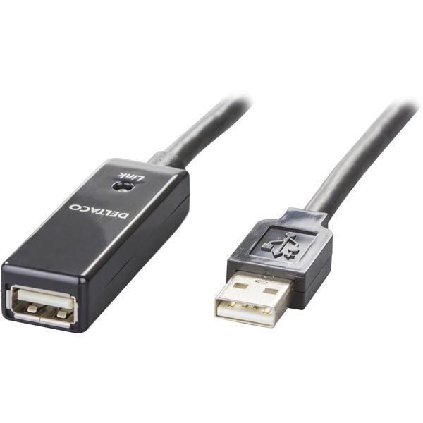 DELTACO jatkokaapeli aktiivinen USB 2.0 15m