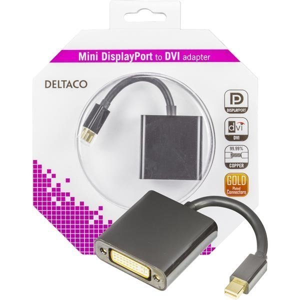DELTACO mini DisplayPort - DVI-D Single Link sovi 20-pin ur 0 2m mu