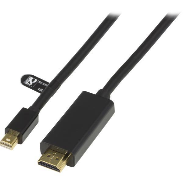 DELTACO mini DisplayPort - HDMI-kaapeli jossa ääni ur-ur 1m musta