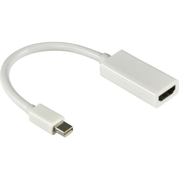 DELTACO mini DisplayPort-HDMI sovitin 20-pin ur-19-pin na 0 2m valko