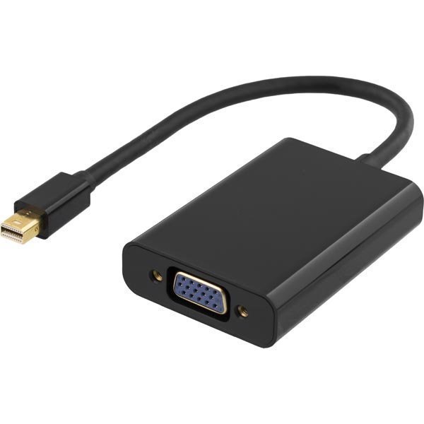 DELTACO mini DisplayPort - VGA-sovitin jossa ääni 0 25m musta