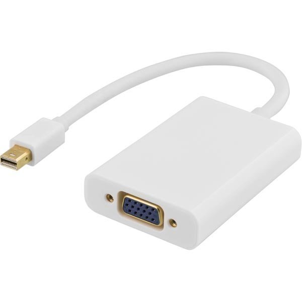 DELTACO mini DisplayPort - VGA-sovitin jossa ääni 0 25m valk