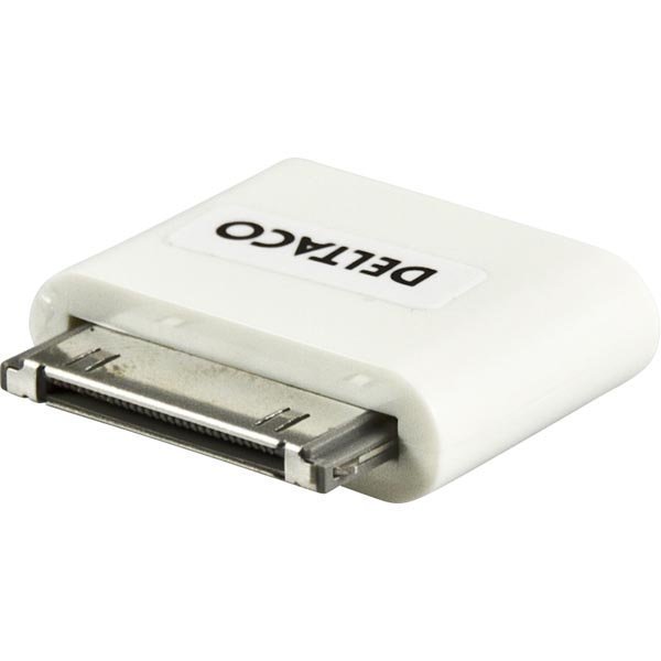 DELTACO sovitin USB Tyypp Micro B na telakkaliitokseen uros valkoinen