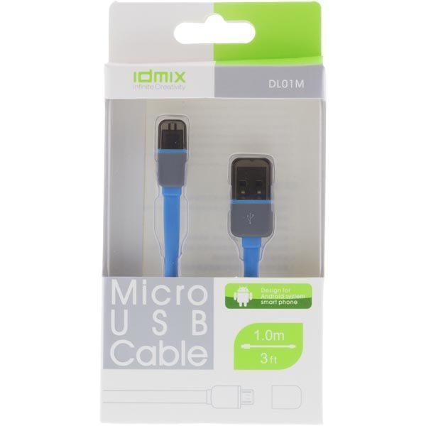 DL01-LGY-WT - USB 2.0 kaapeli A uros - Micro B naaras 1m sininen