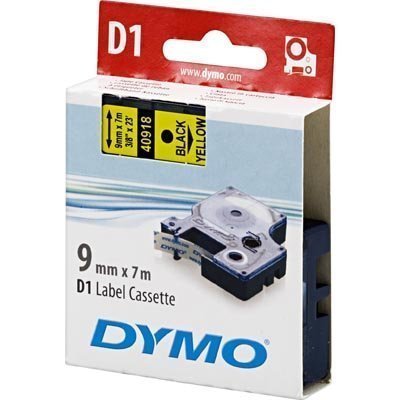 DYMO D1 merkkausteippi 9 mm keltainen/musta teksti 7 m