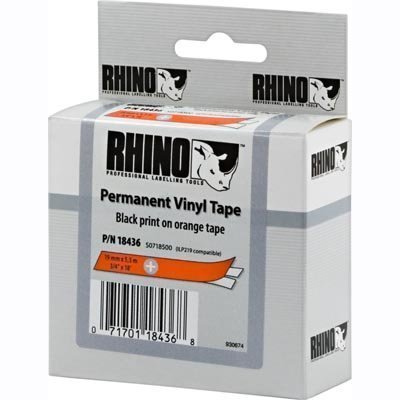 DYMO RhinoPRO merkkausteippi vinyyli 19 mm oranssi teippi/musta 5 5m