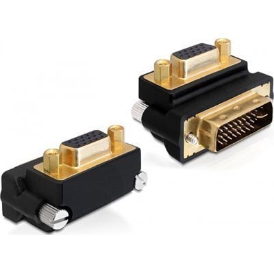 DeLOCK DVI-I > VGA-sovitin 24+5 uros - 15-pin naaras kulmaliitos