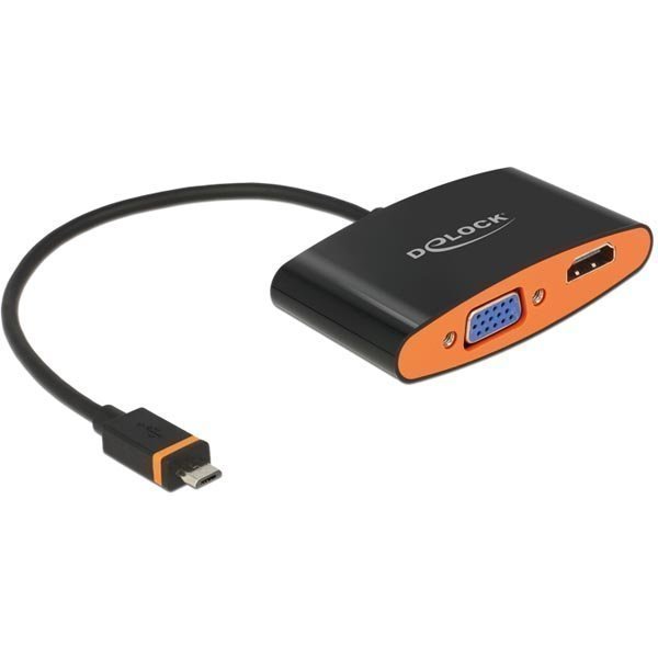 DeLOCK Slimport - HDMI/VGA-kaapeli USB Micro B ur 0 2m musta