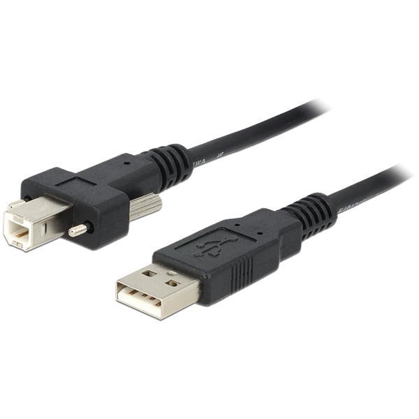 DeLOCK USB 2.0 kaapeli A ur - B ur ruuveilla 1m musta