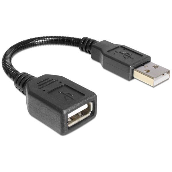 DeLOCK USB 2.0 sovitin USB Tyyppi A ur - USB Tyyppi A na 0 16m musta