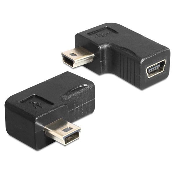 DeLOCK USB-sovitin USB-mini B 5-pin ur-na 90° kulma musta