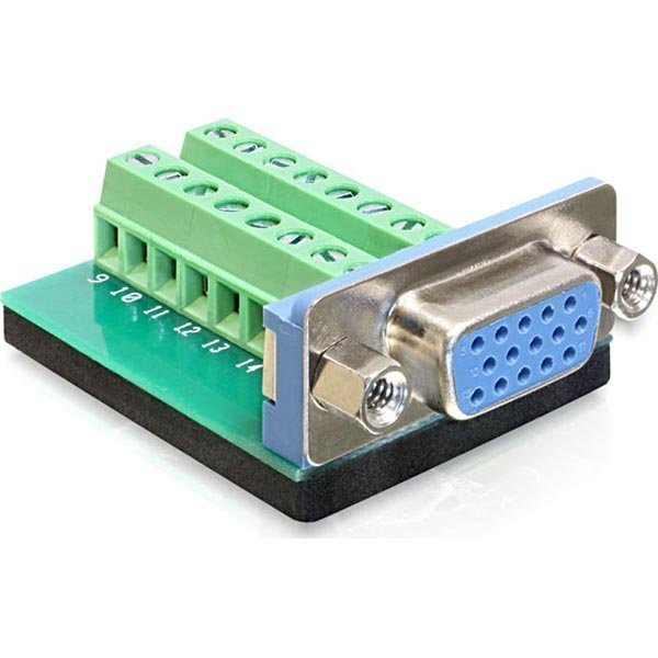 DeLOCK VGA Terminal block sovitin HD15 naaras