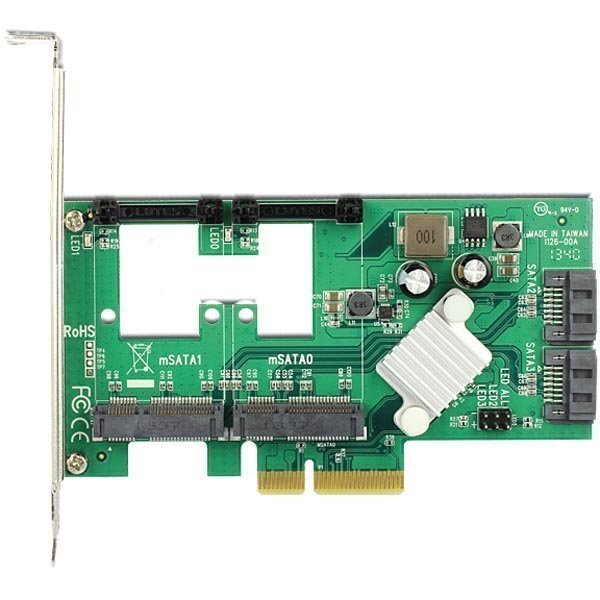 DeLOCK ohjainkortti PCI-E 2.0 x4 SATA 6 2xmSATA 2x SATA 7-pin