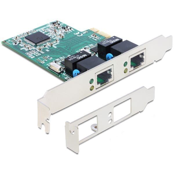 DeLOCK verkkokortti PCI-Express x1 GBLAN 2x RJ45