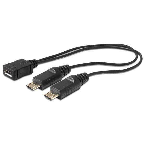 DeLock USB-jakajakaapeli 1xMicro B na - 2xMicro B ur 20cm musta