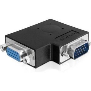 Delock Adapter Vga Male / Female 90° Angled 15-nastainen Hd D-sub (hd-15) Uros 15-nastainen Hd D-sub (hd-15) Naaras