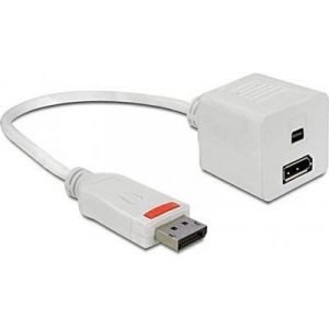 Delock Displayport-sovitin 20-nastan Näyttöporttiliitin Uros 20-nastan Näyttöporttiliitin Mini Displayport Naaras