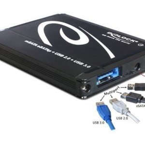 Delock External Enclosure Msata > Multiport Usb 3.0 + Esatap Msata Esata 6gb/s Usb 3.0 Musta