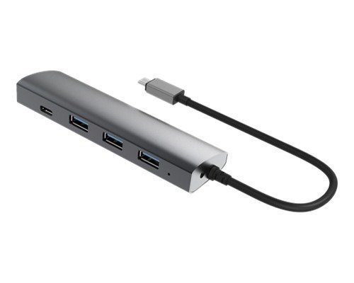 Deltaco 4-port Usb 3.1 Hub 3xa 1xc Alu Black