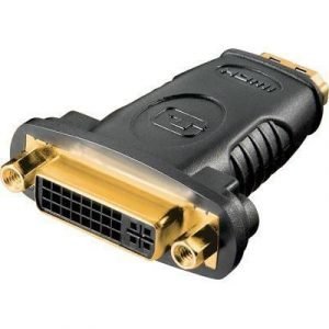 Deltaco Adapter Dvi-d Hdmi Gold 24-nastainen Digitaalinen Dvi Naaras 19-nastainen Hdmi Tyyppi A Naaras