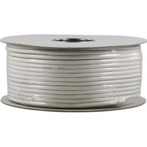 Deltaco Coaxial Rg-6t Shielded Roll Pelkkä Johto Pelkkä Johto Valkoinen 100m