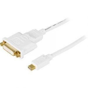 Deltaco Displayport -kaapeli Mini Displayport Uros Dvi-d Dual Link Naaras Valkoinen 3m