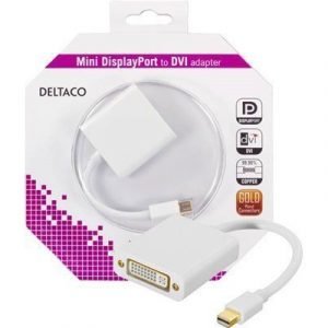 Deltaco Displayport-sovitin Mini Displayport Uros Dvi-i Dual Link Naaras Valkoinen 0.2m