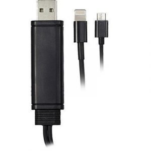 Deltaco Epzi Ipad/iphone/ipod-lataus/datakaapeli 4-nastainen Usb Tyyppi A Uros 5 Pin Micro-usb Type B Apple Lightning Uros