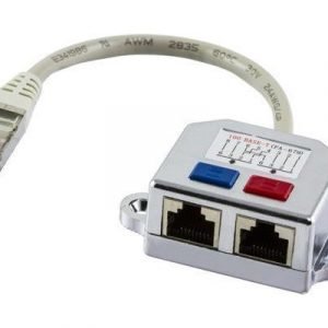 Deltaco Ftp Shieldede Y-cable 1xrj45ha To 2xrj45ho Rj-45 Uros Rj-45 Naaras