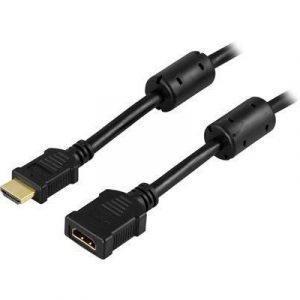 Deltaco Hdmi-121 19-nastainen Hdmi Tyyppi A Uros 19-nastainen Hdmi Tyyppi A Naaras Musta 1m