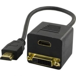 Deltaco Hdmi 1xhdmi Male 1xdvi-d Female & 1xhdmi Female 19-nastainen Hdmi Tyyppi A Uros 19-nastainen Hdmi Tyyppi A 24-nastainen Digitaalinen Dvi Naaras