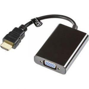 Deltaco Hdmi-vga7 Ulkoinen Videoadapteri 19-nastainen Hdmi Tyyppi A Uros 15-nastainen Hd D-sub (hd-15) Naaras