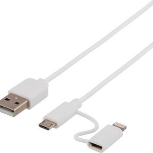 Deltaco Lightning and Micro USB Cable 1 m