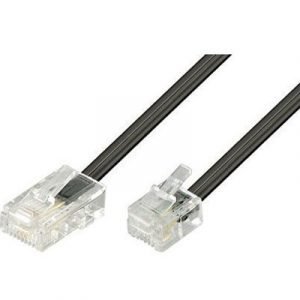 Deltaco Modular Cable Rj11/8c To 4c M-m 15m Rj-11 Uros Rj-11 Uros Musta 15m