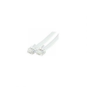 Deltaco Phone Cable Rj-12 Uros Rj-12 Uros Valkoinen 5m