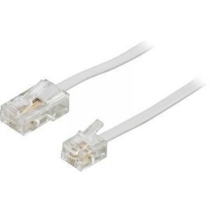 Deltaco Phone Cable Rj-45 (4-nastainen) Uros Rj-11 Uros Valkoinen 3m