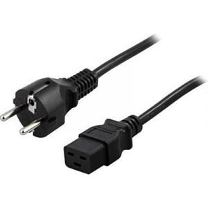 Deltaco Power Cable C19 Cee 7/7 Cee 7/7 (schuko) Virtaliitin Uros C19 Musta 3m