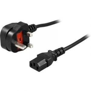 Deltaco Power Cable Uk Edition C14 Naaras Bs 1363 Virtaliitin Uros Musta 2m