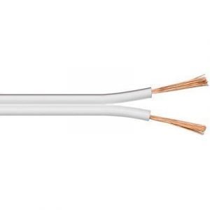 Deltaco Speaker Cable 2x0.75/50m White Pelkkä Johto Pelkkä Johto Valkoinen 50m